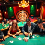 32win casino scene with players engaging in thrilling poker gameplay, vibrant atmosphere.
