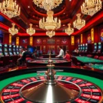 Experience the exhilarating atmosphere of https://999bet.ws/ with players at a roulette table under dazzling casino lights.