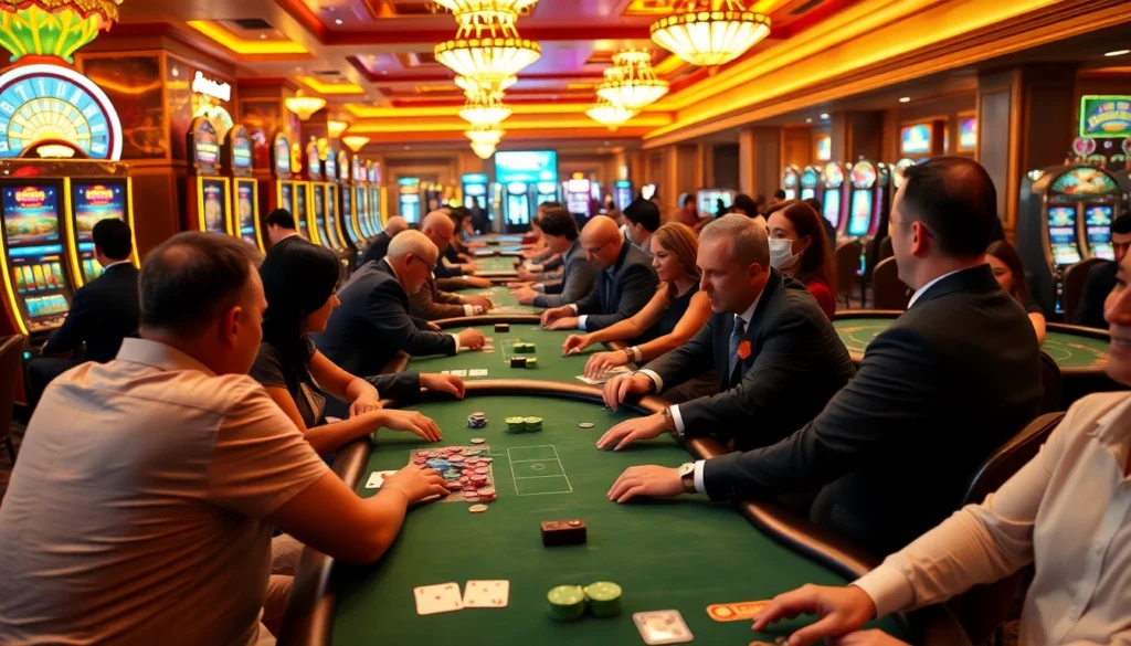 Experience the excitement at kingfun.gold with players at a vibrant casino table, chips and cards in action.