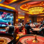 Players excitedly placing bets at a table with the latest kèo nhà cái hôm nay displayed prominently, immersed in the thrill of the game.